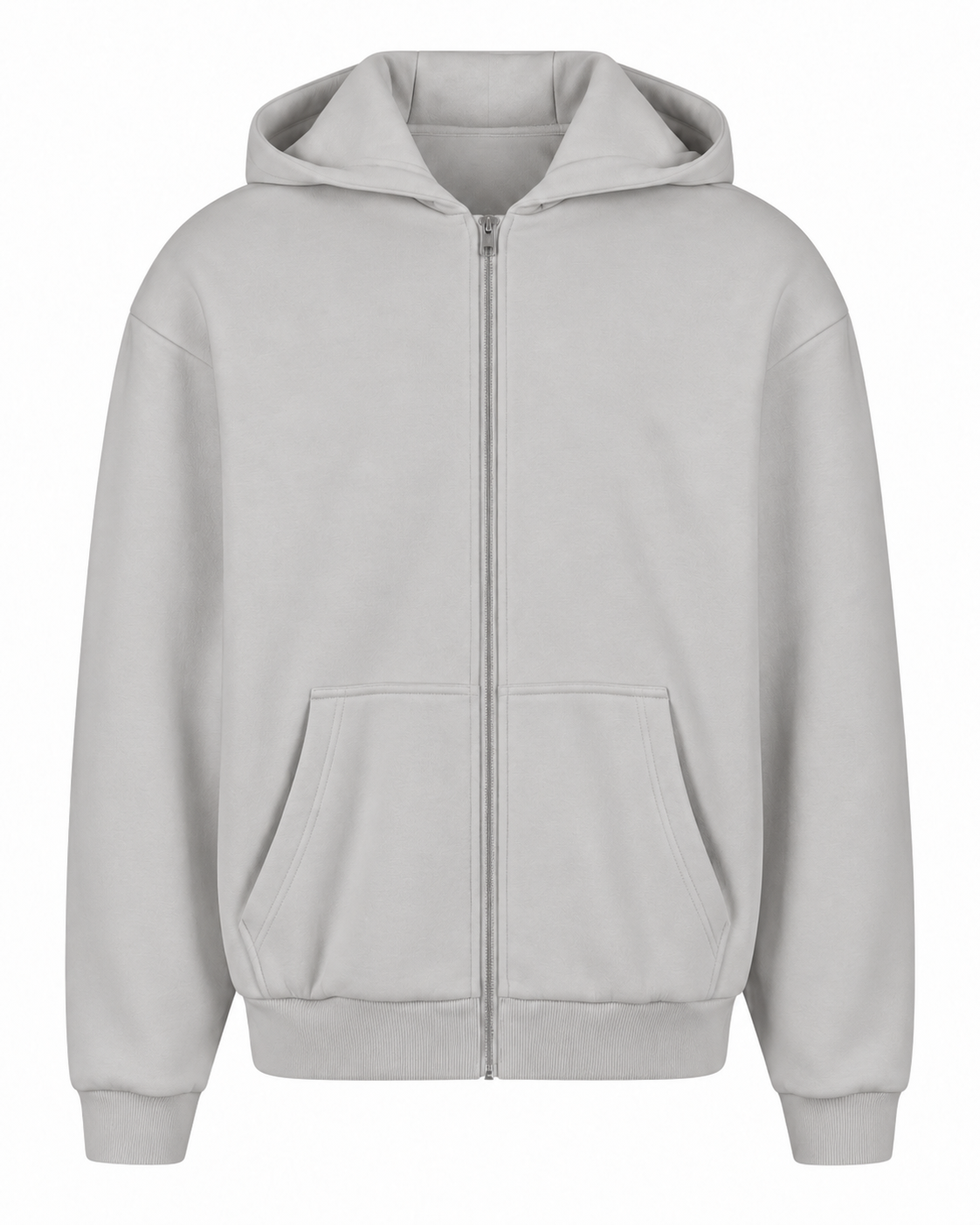 Build Your Brand Fluffy Zip Hoody in Light Asphalt