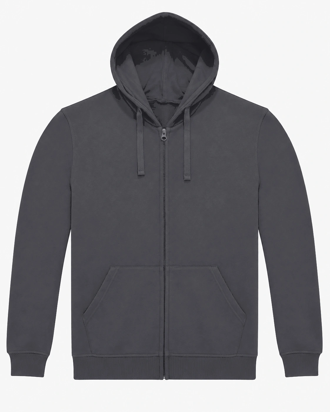 B&C ID.224 Zip Hood in Dark Grey