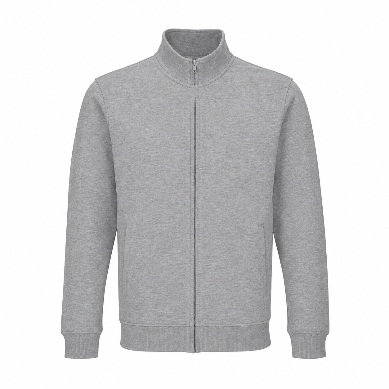 Classic Zip Jacket in Grau Meliert